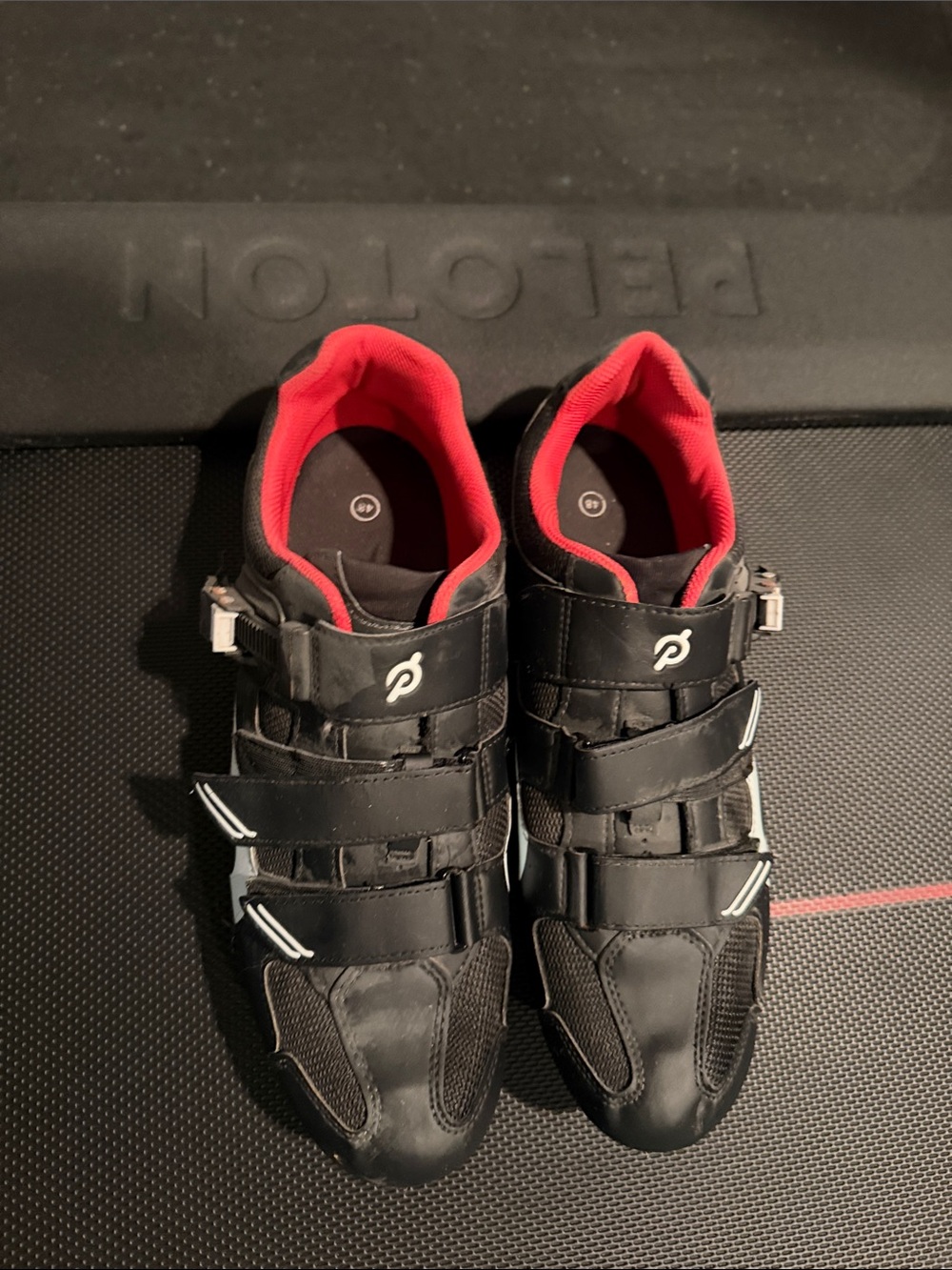 Peloton Cycling Shoes with Red Lining - Black Men's Performance Shoe
